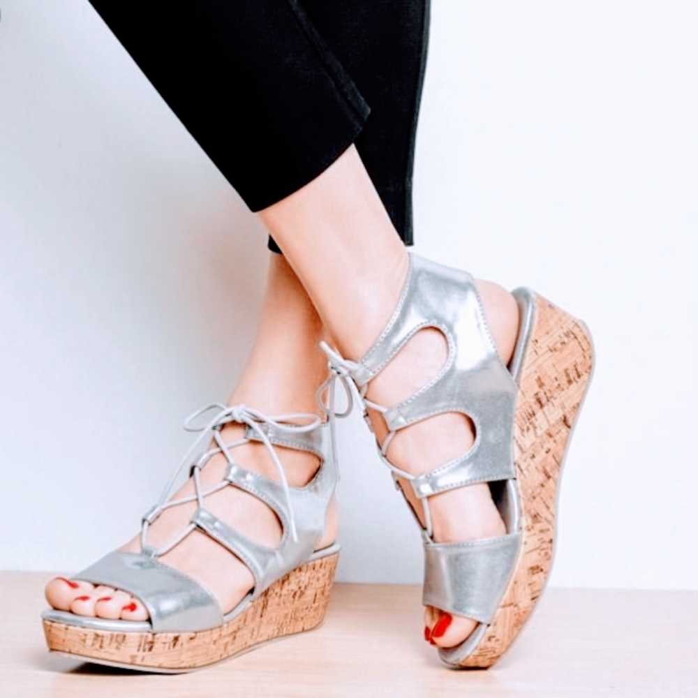 Lace It Up Ghillie Wedge Sandal. Brand NEW!